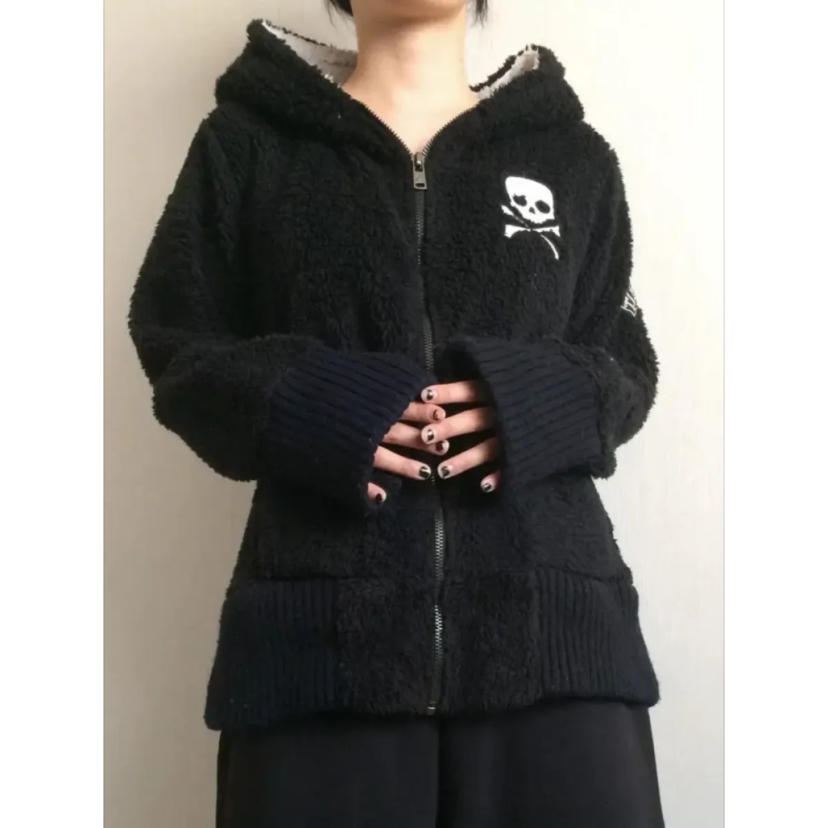 Sudadera Harajuku Grunge Calavera con Cremallera