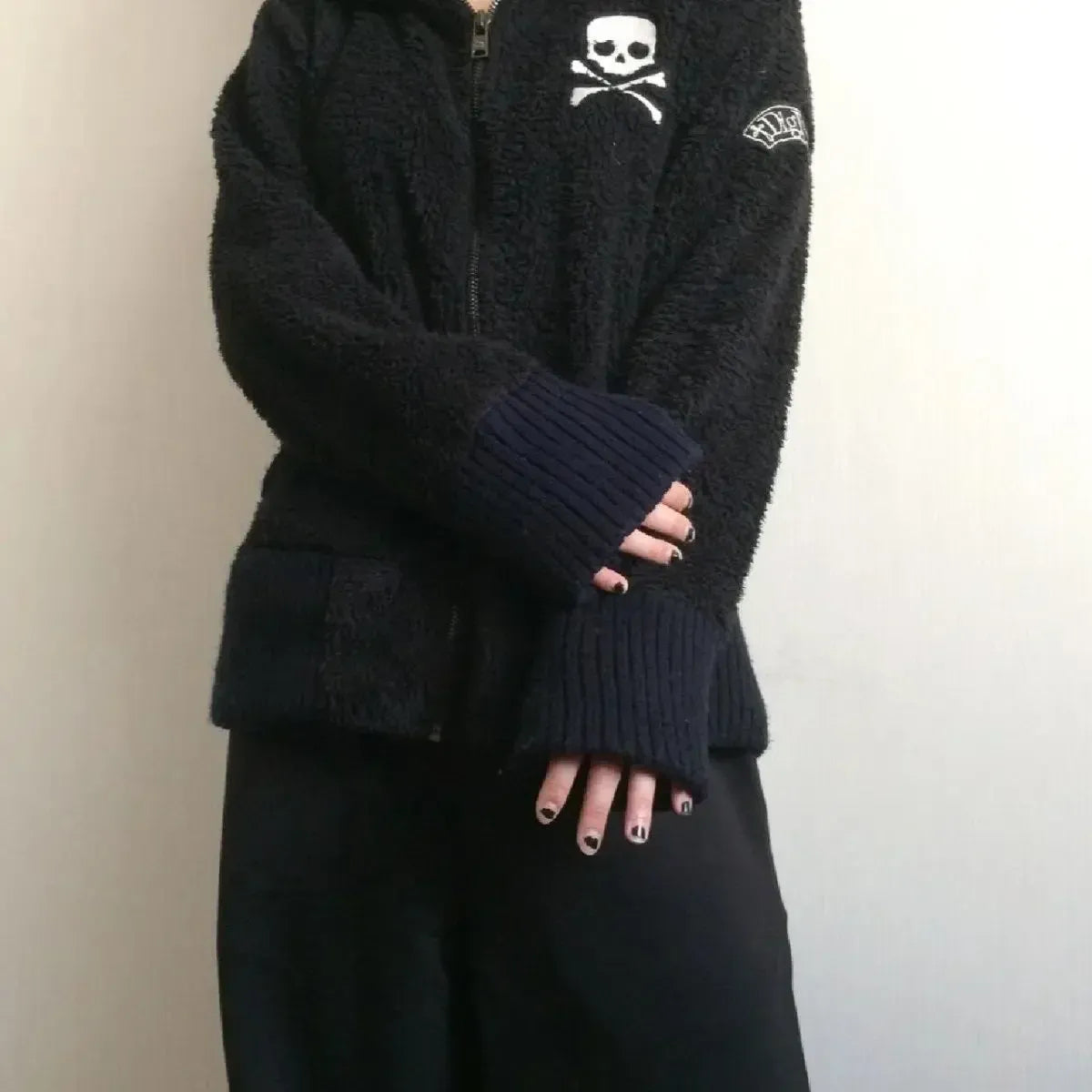Sudadera Harajuku Grunge Calavera con Cremallera