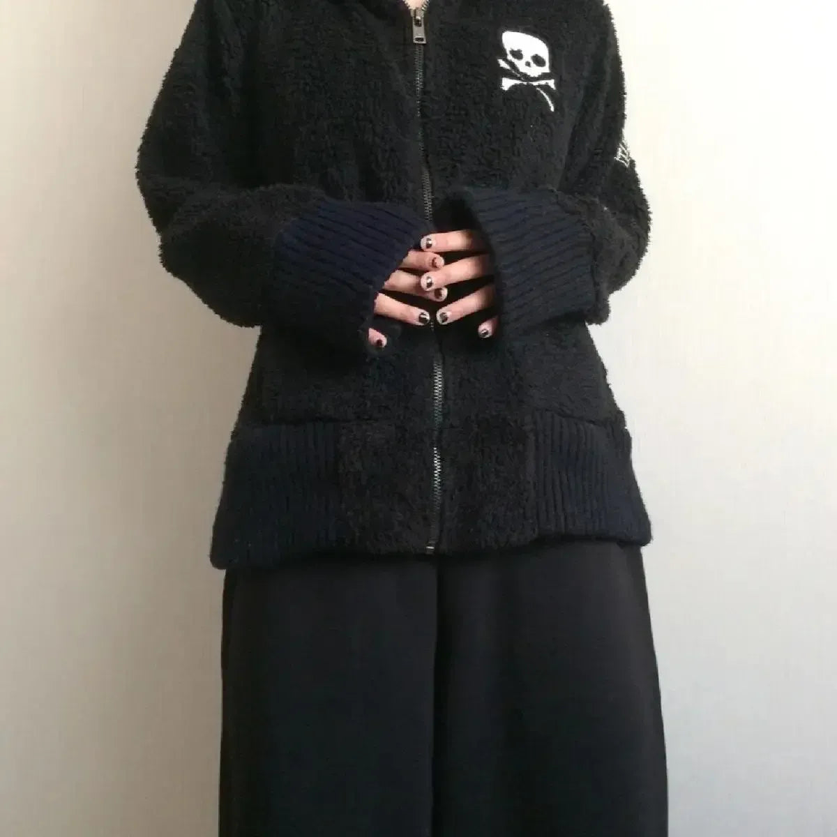 Sudadera Harajuku Grunge Calavera con Cremallera