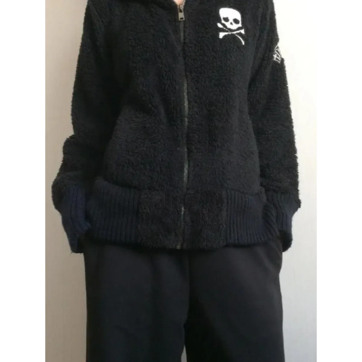 Sudadera Harajuku Grunge Calavera con Cremallera