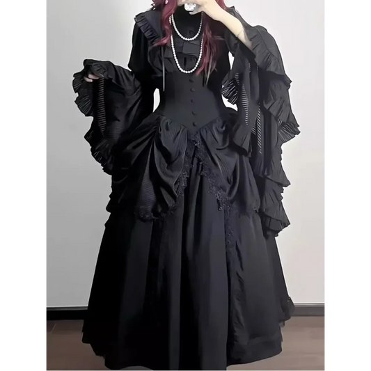 Top de Lolita Harajuku con volantes en las mangas