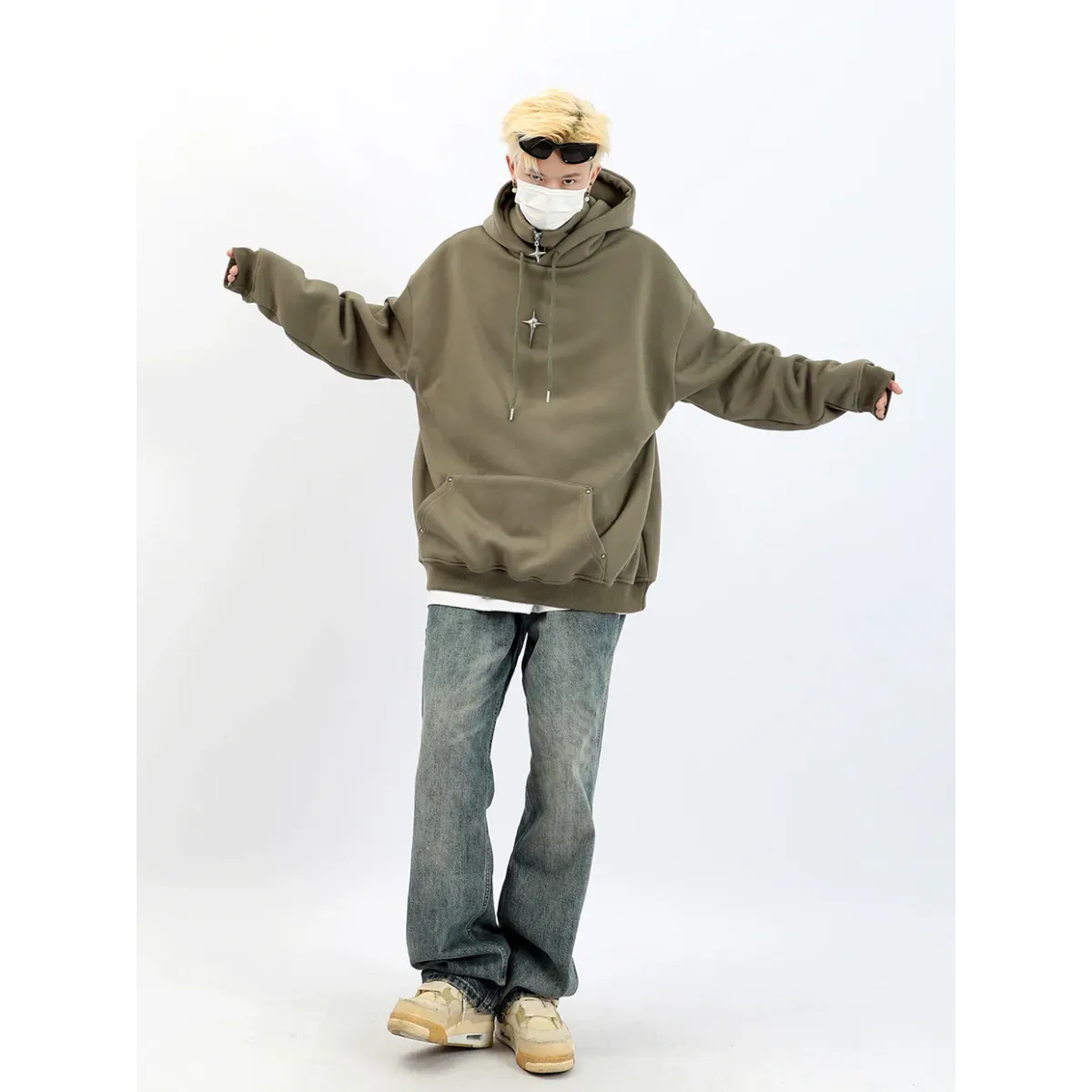 Sudadera Harajuku de cuello alto
