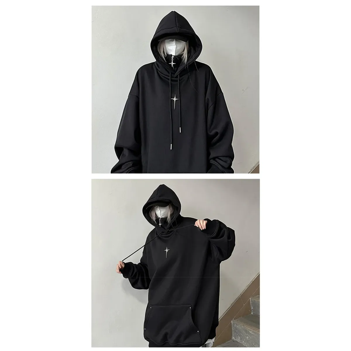 Sudadera Harajuku de cuello alto