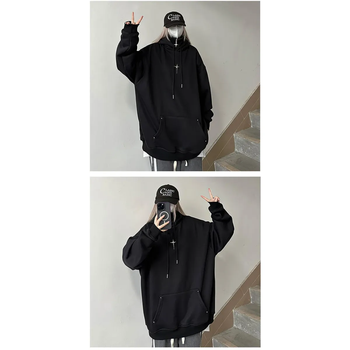 Sudadera Harajuku de cuello alto
