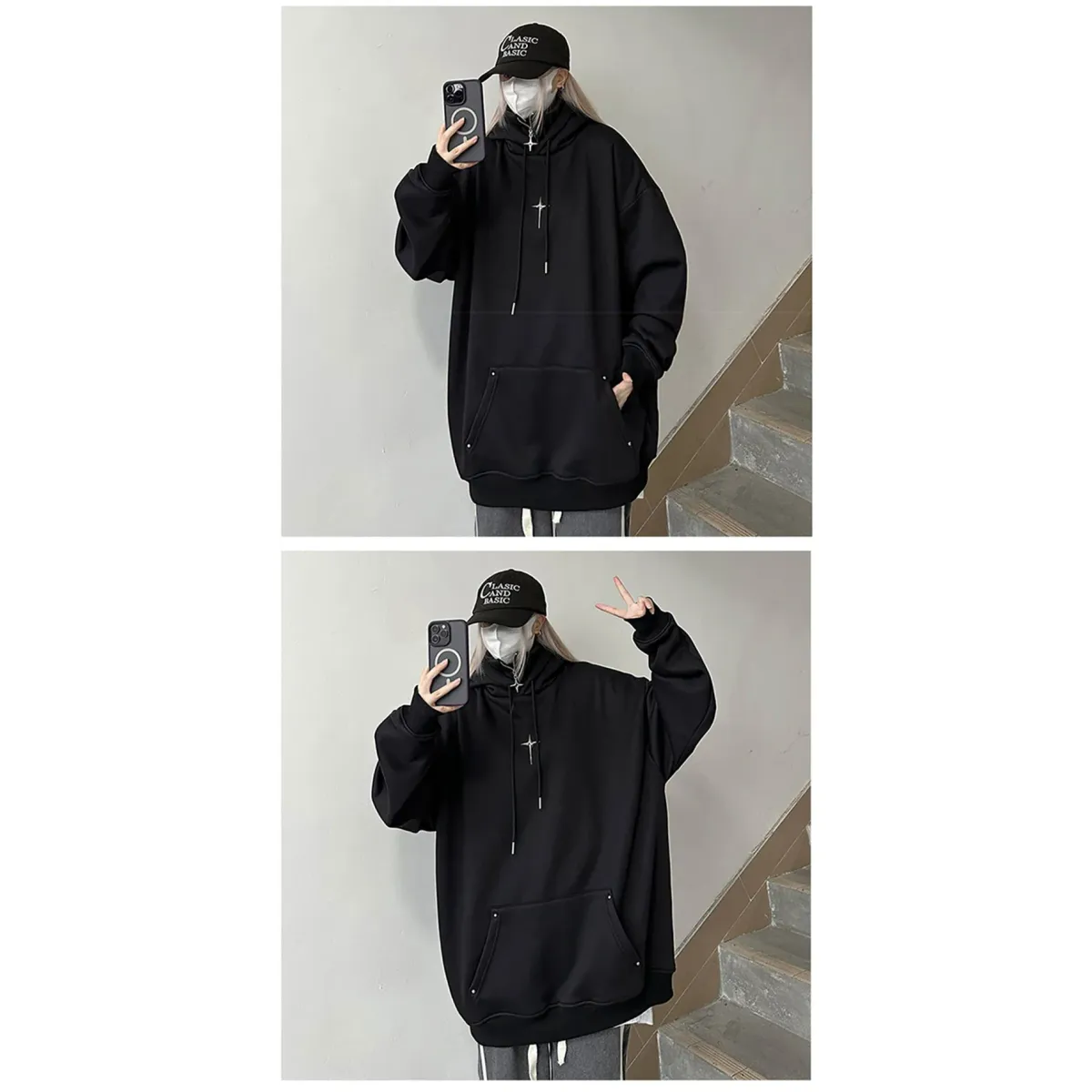 Sudadera Harajuku de cuello alto