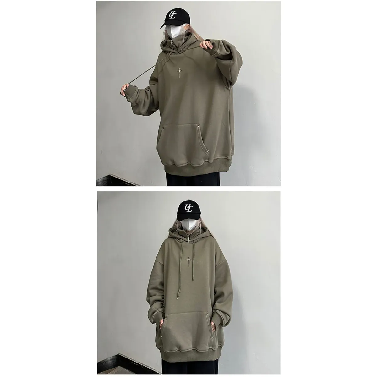 Sudadera Harajuku de cuello alto