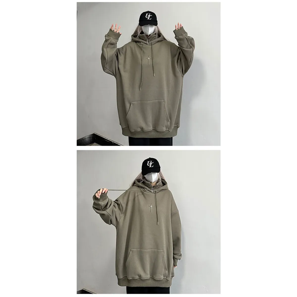 Sudadera Harajuku de cuello alto