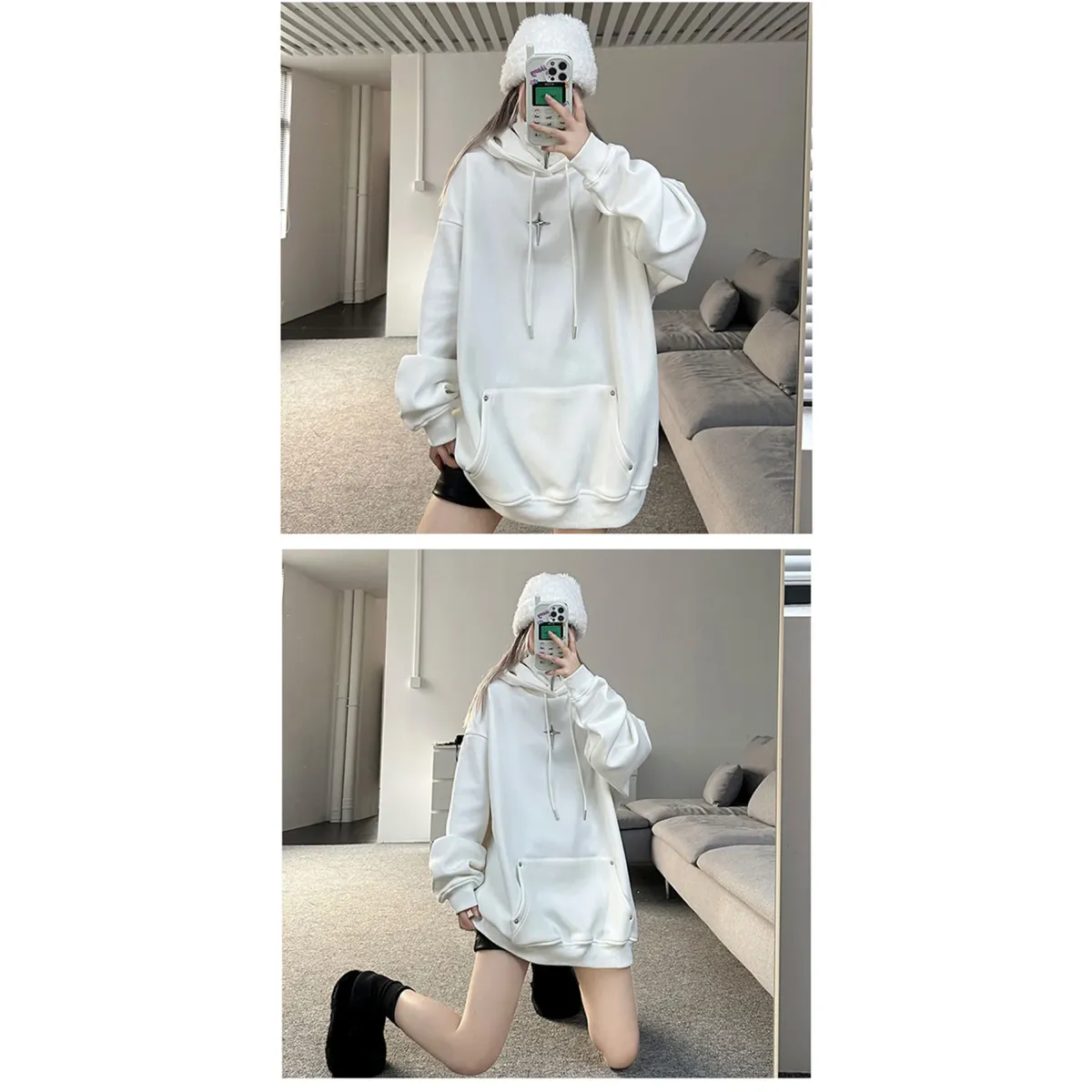 Sudadera Harajuku de cuello alto