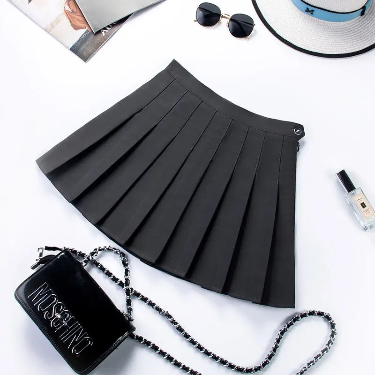 Plaid Preppy Skirt – Harajuku Pleated Mini High Waist Skirt