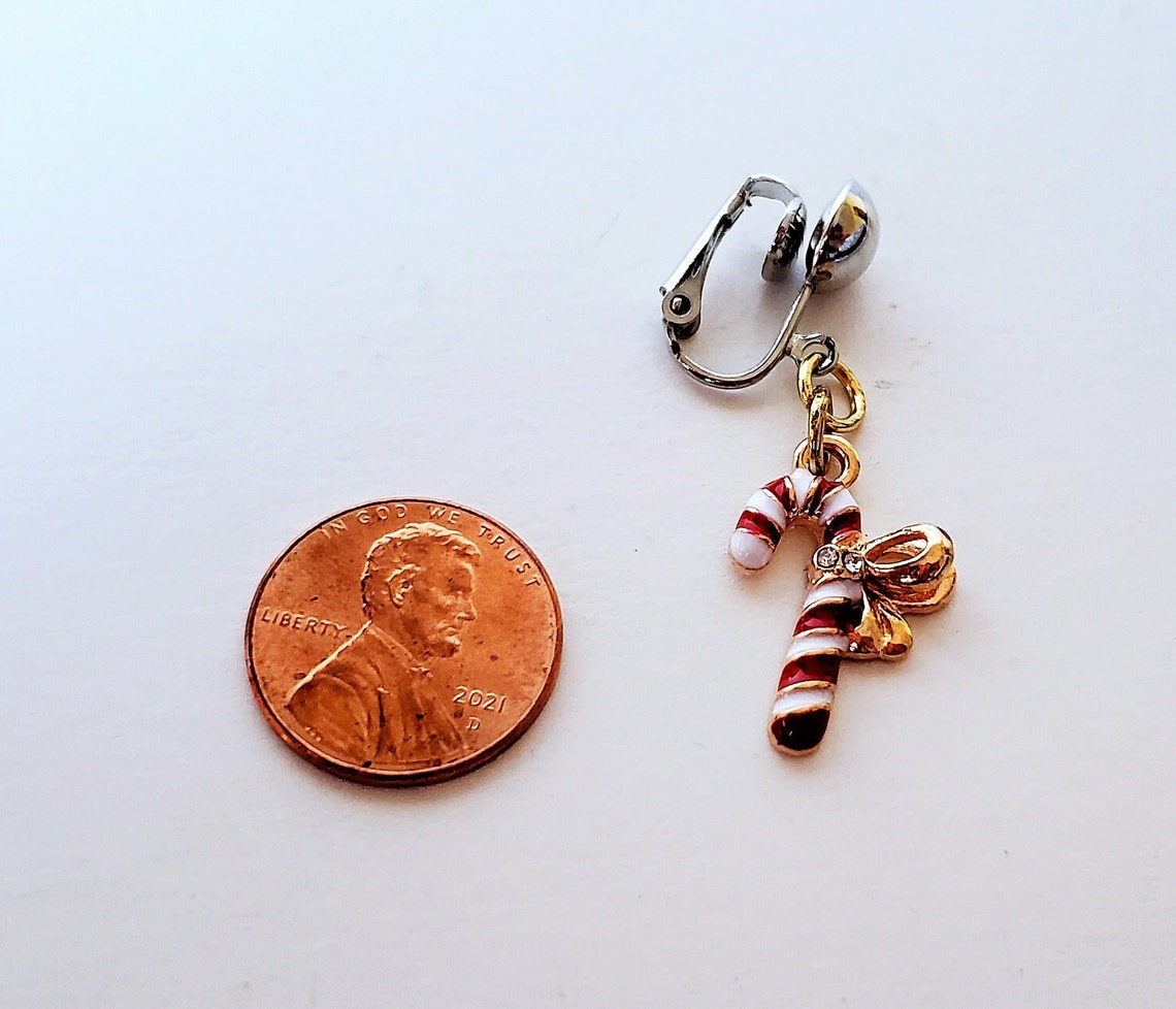 Lencería navideña con forma de bastón de caramelo, joyería para el coño, pinza erótica para labios