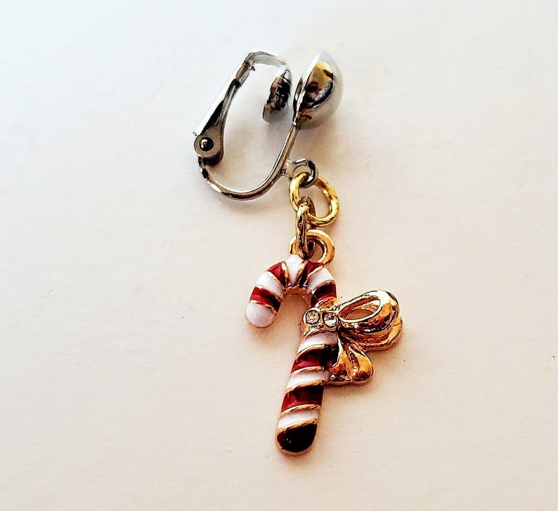 Lencería navideña con forma de bastón de caramelo, joyería para el coño, pinza erótica para labios