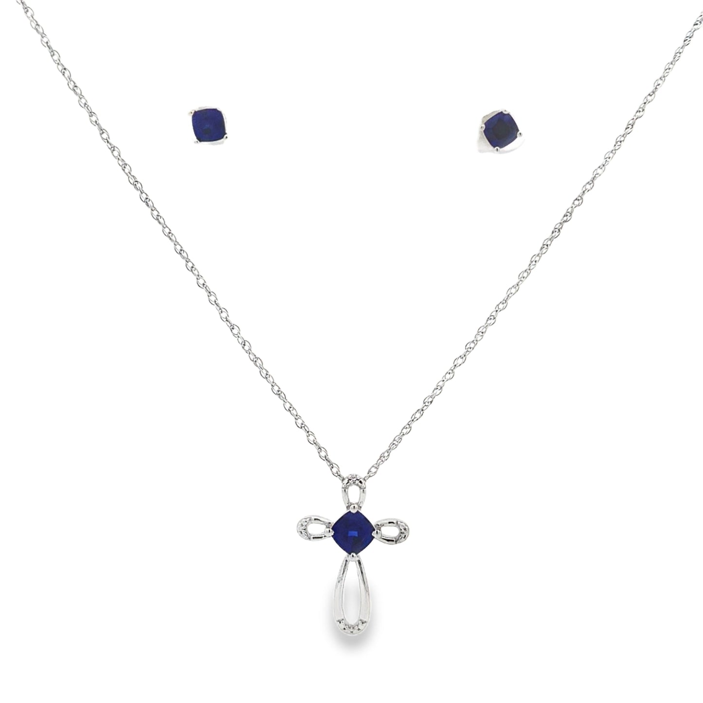 Conjuntos de Joyas de Zafiro Creado de Plata de Ley