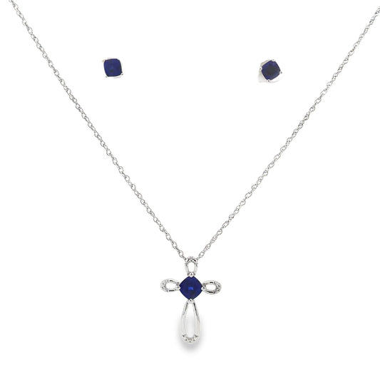 Conjuntos de Joyas de Zafiro Creado de Plata de Ley