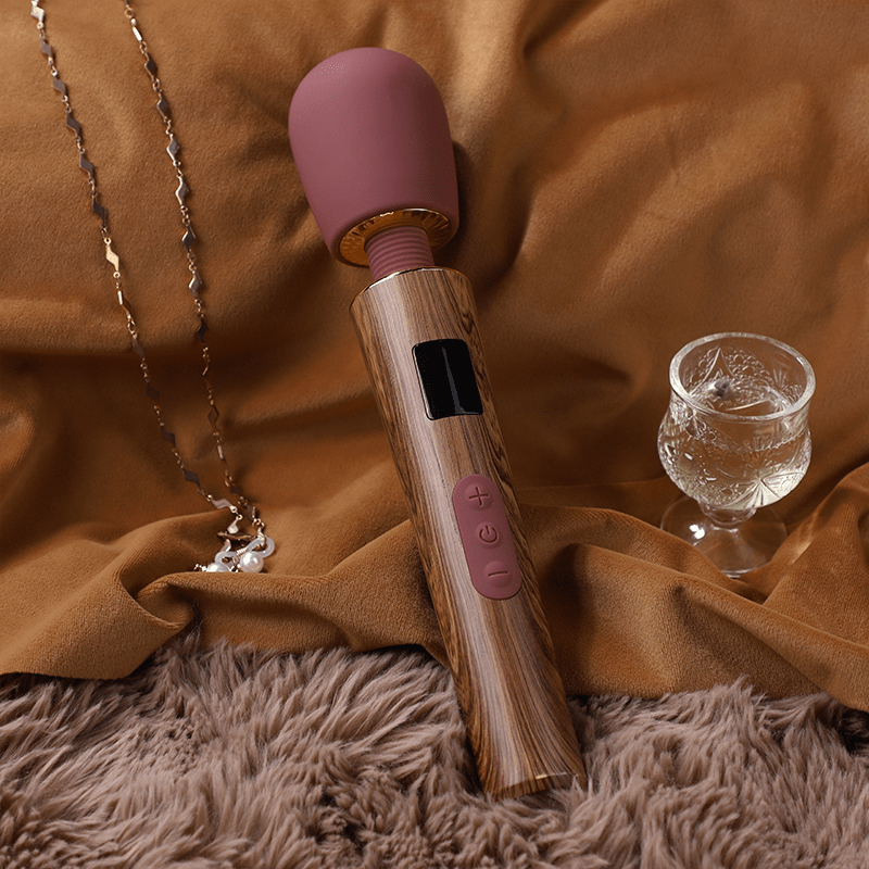 JUPITER|Wood-textured Cordless Rechargeable Handheld Wand Massager