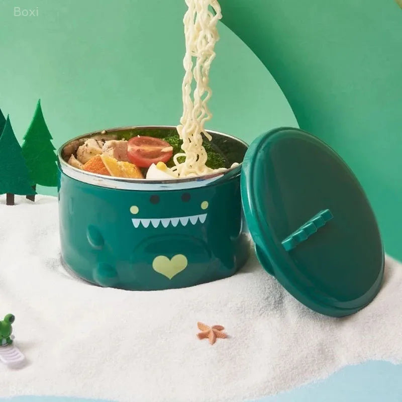 Cuenco de ramen de dinosaurio adorable