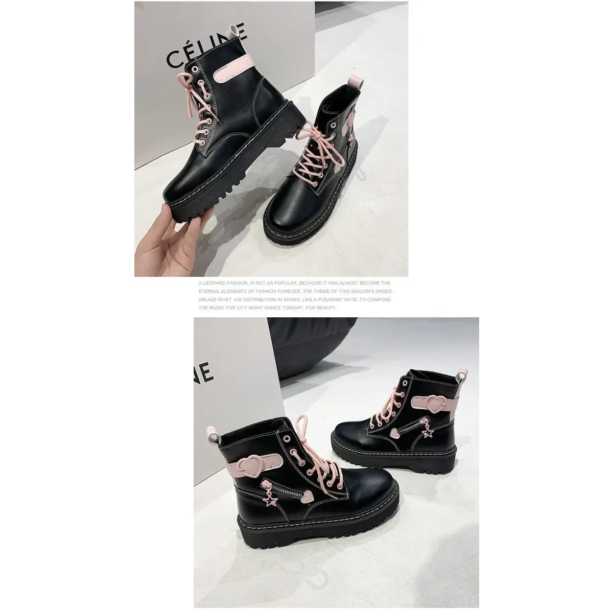 Botas de plataforma Kawaii