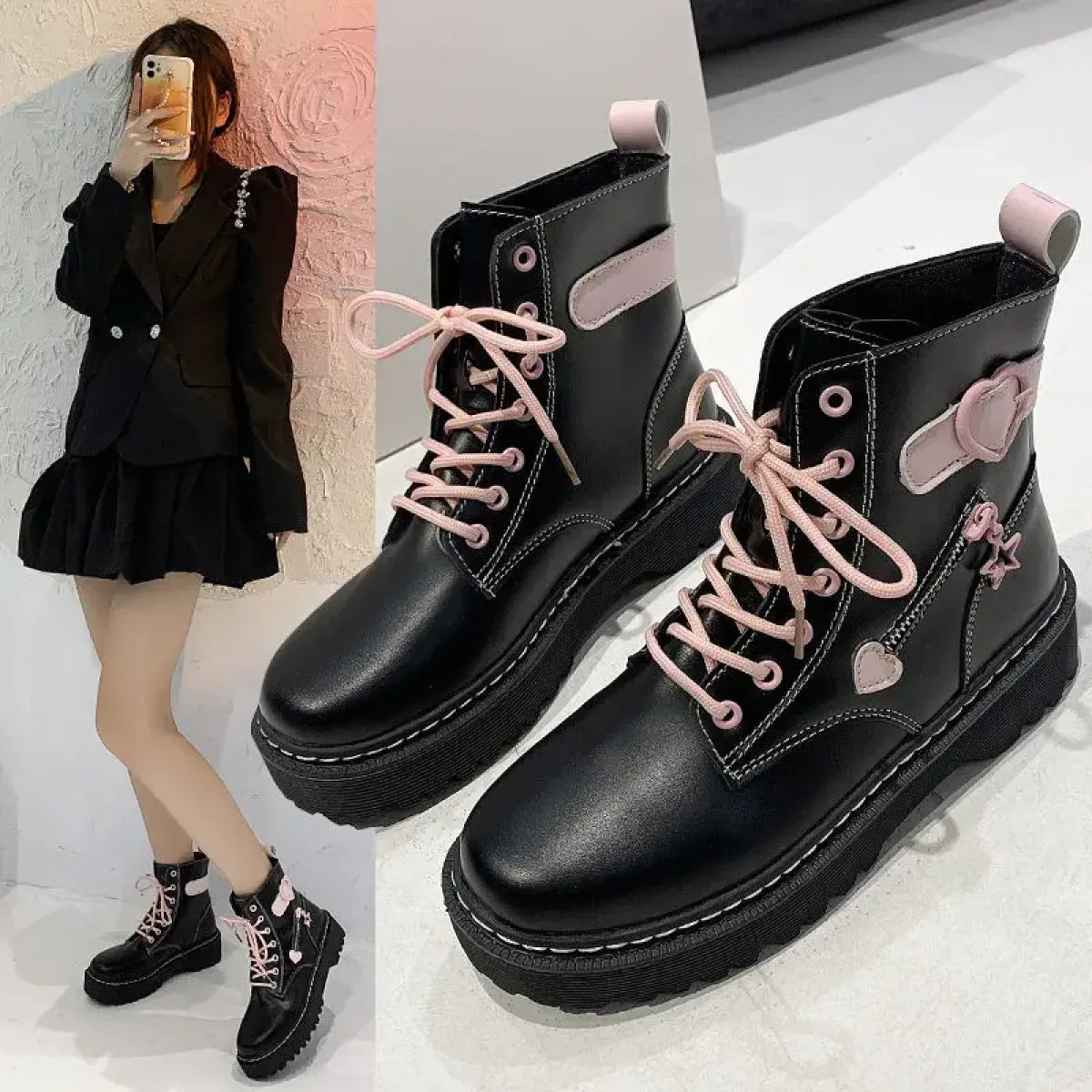 Botas de plataforma Kawaii