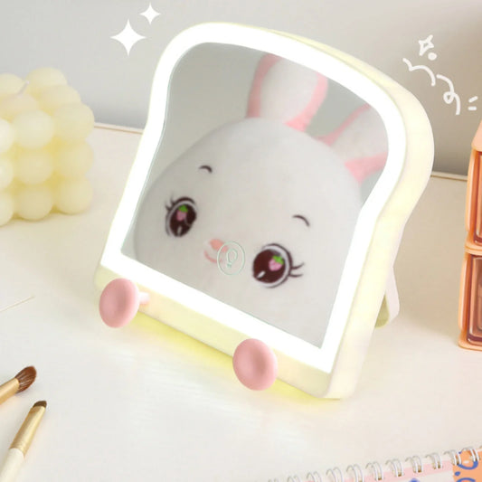 Espejo de Maquillaje LED Tostada Kawaii