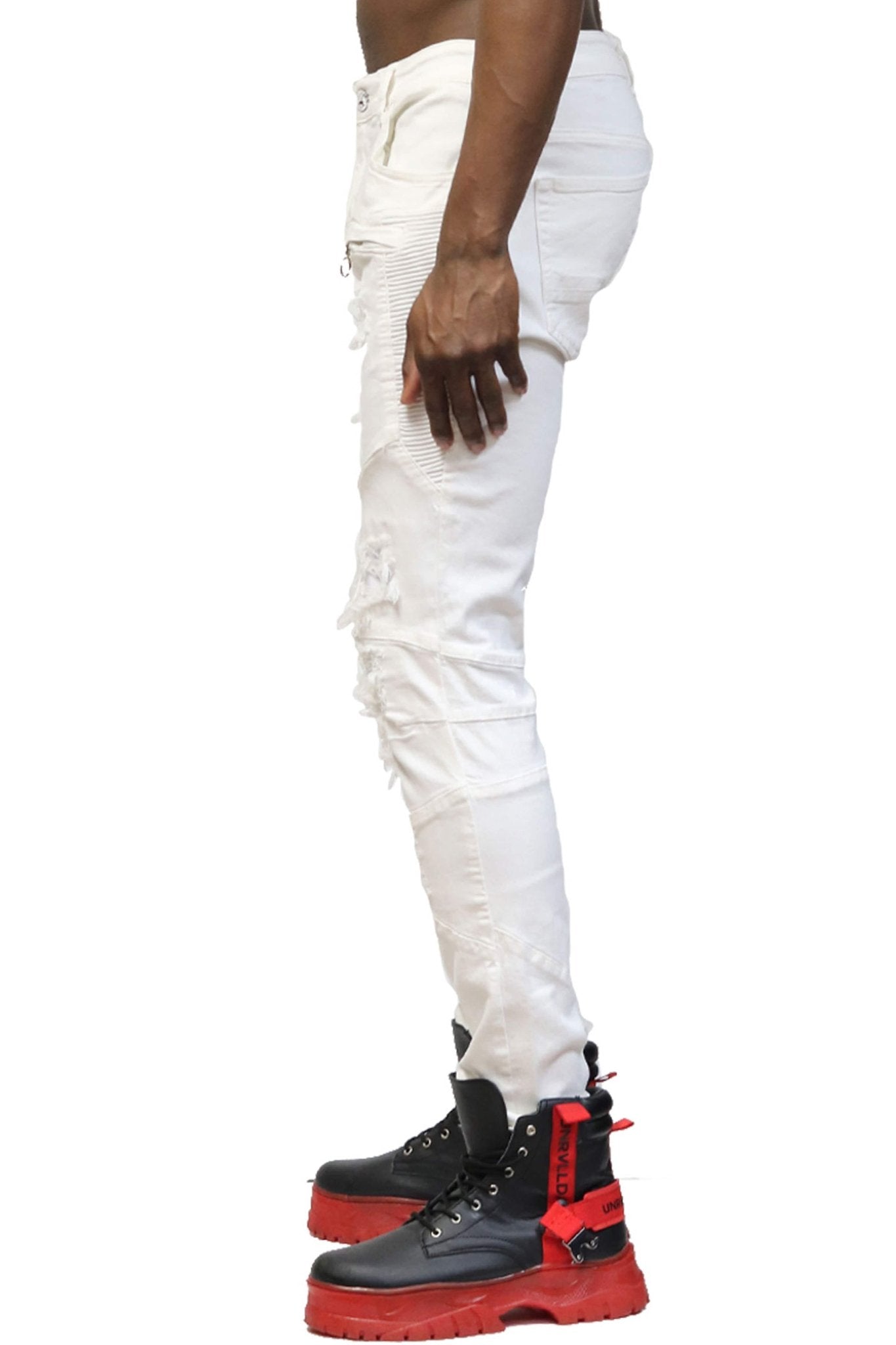Pantalones vaqueros blancos ajustados lavados Birch Premium