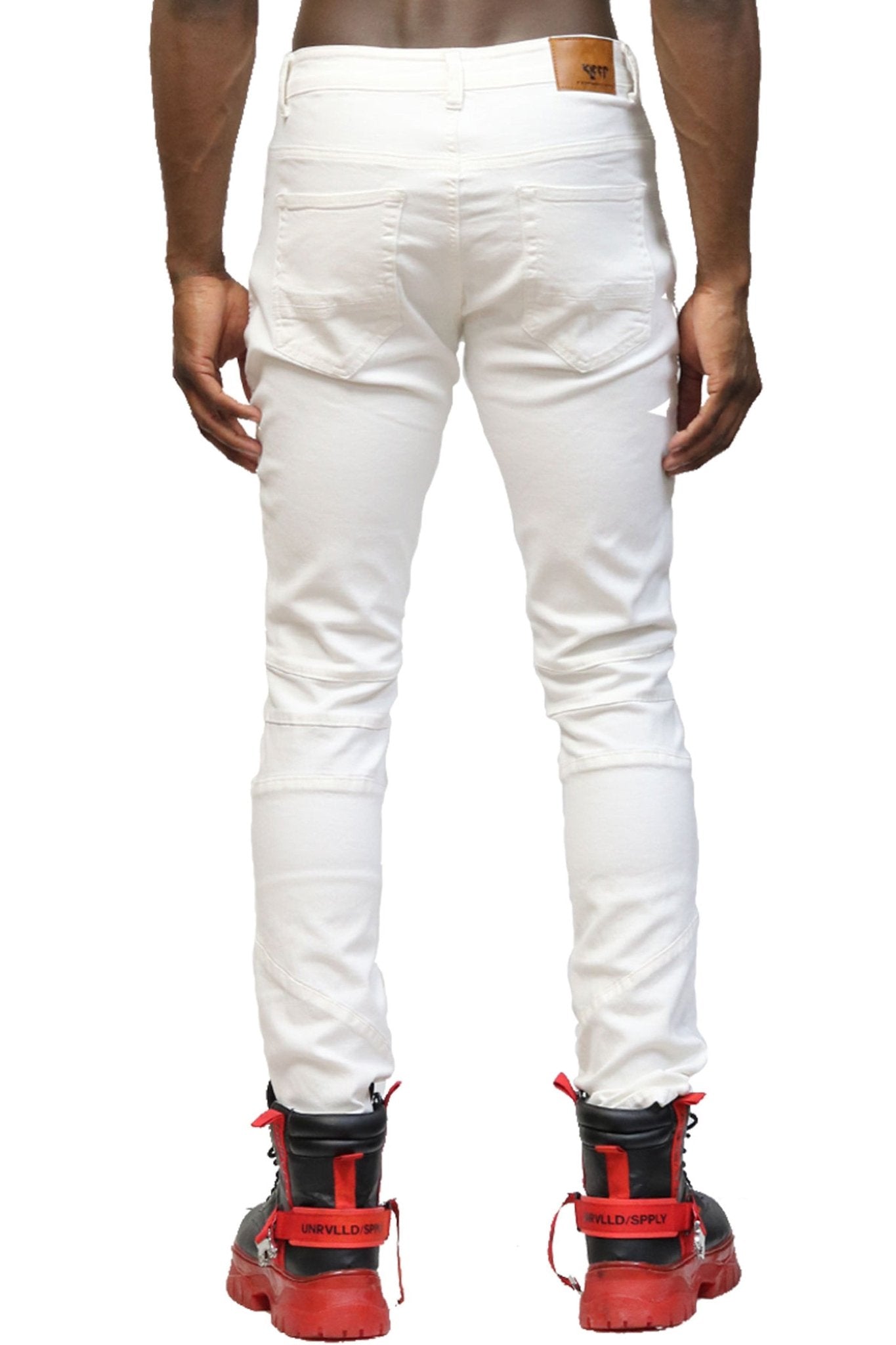 Pantalones vaqueros blancos ajustados lavados Birch Premium