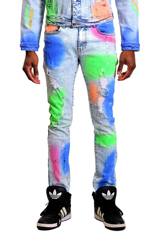 Pantalones vaqueros ajustados lavados con menta