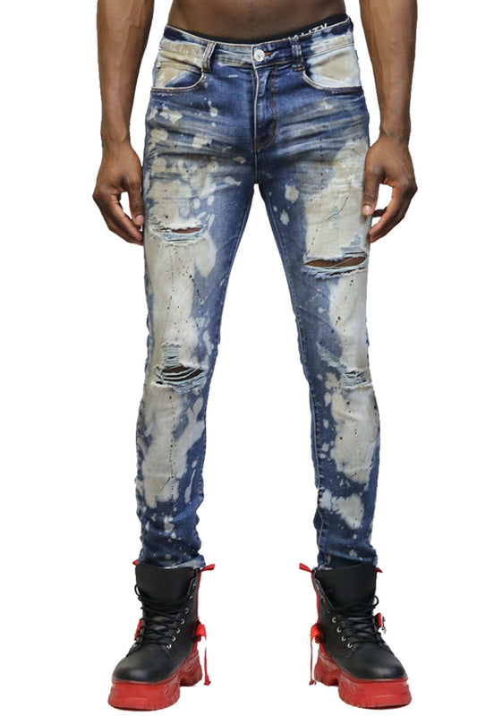 Pantalones vaqueros ajustados lavados con musgo