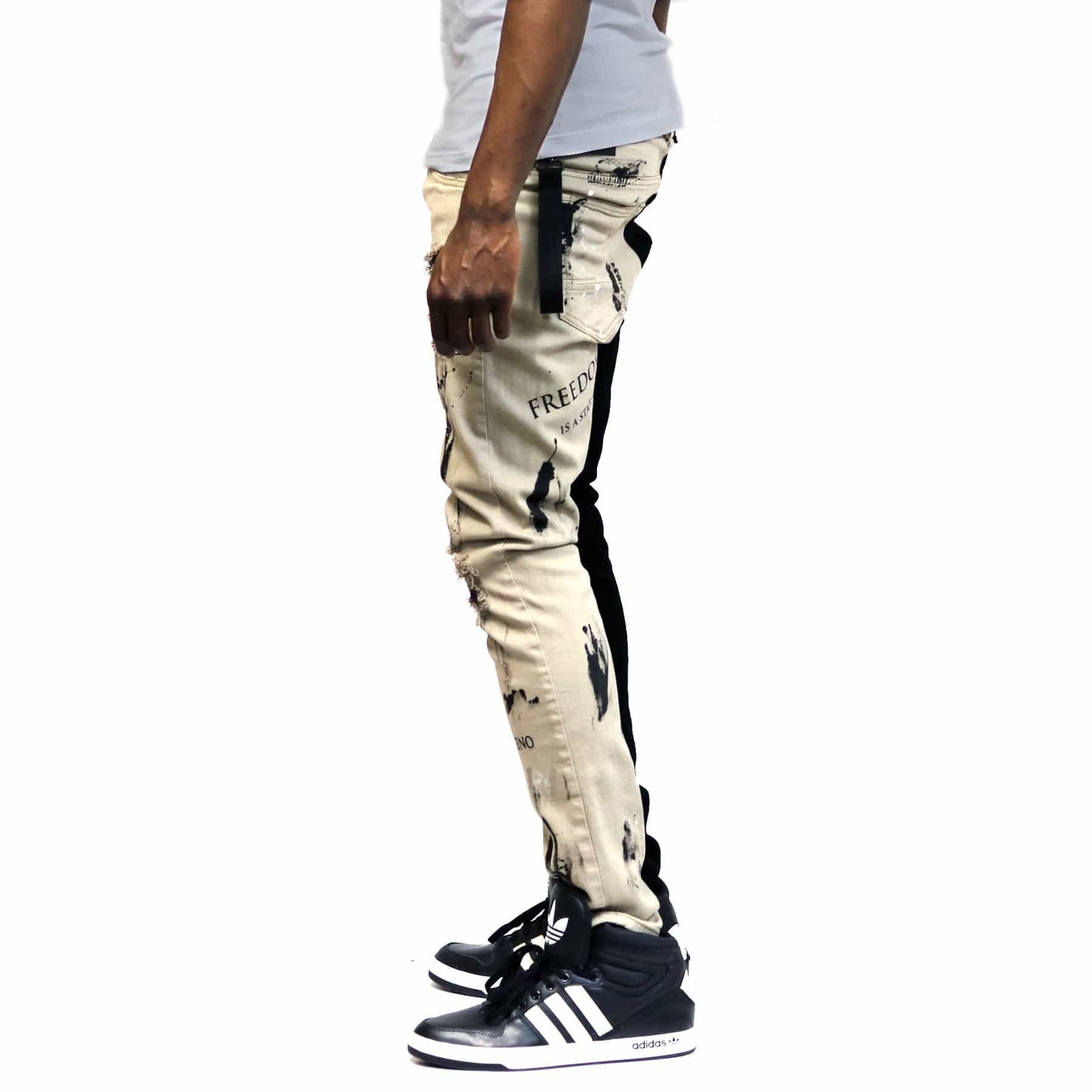 Pantalones de sarga lavados, ajustados, mitad y mitad, de Reed Premium