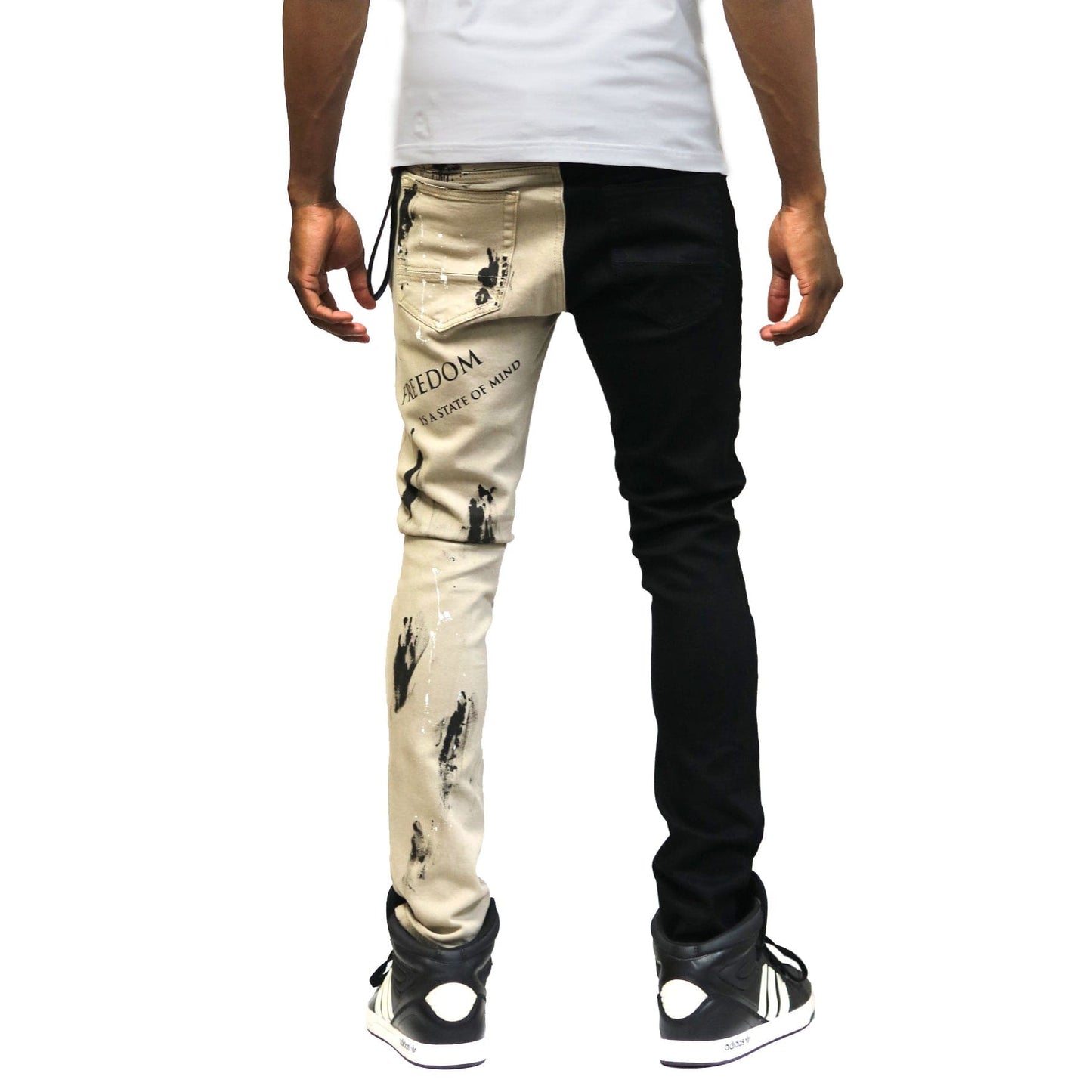 Pantalones de sarga lavados, ajustados, mitad y mitad, de Reed Premium