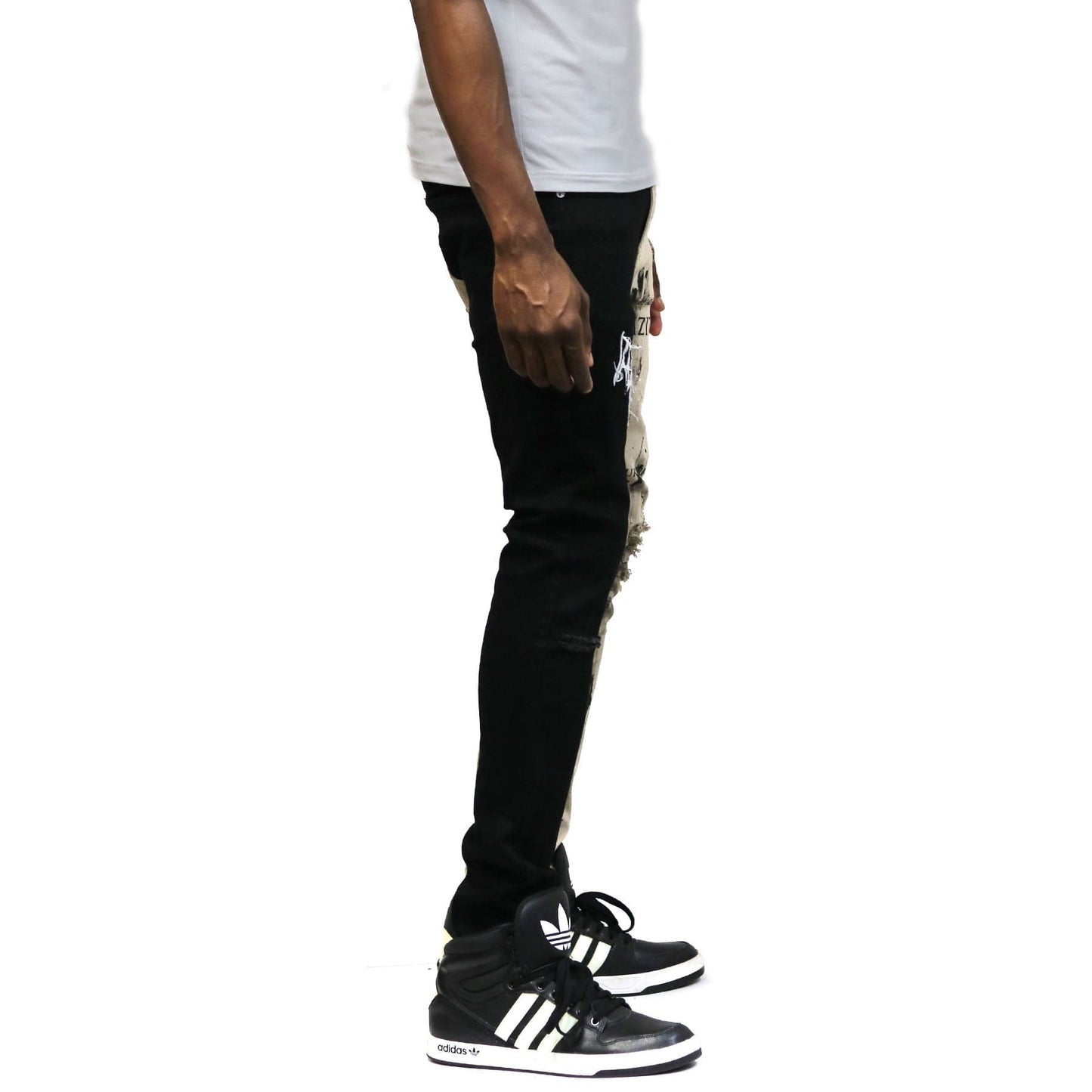 Pantalones de sarga lavados, ajustados, mitad y mitad, de Reed Premium