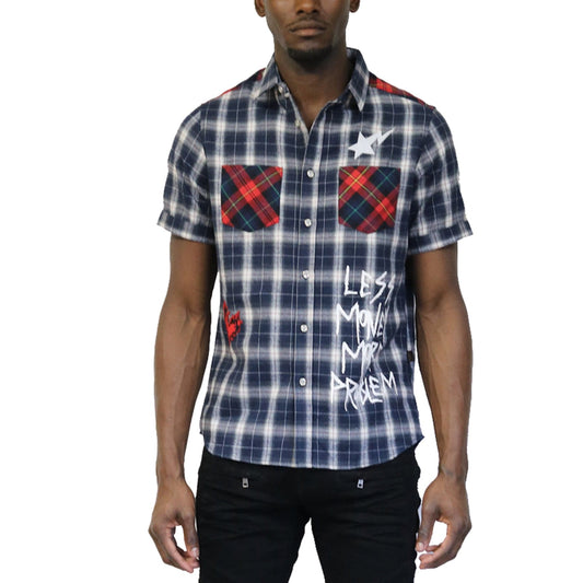 Camisa de manga corta con botones premium para hombre CAPUT