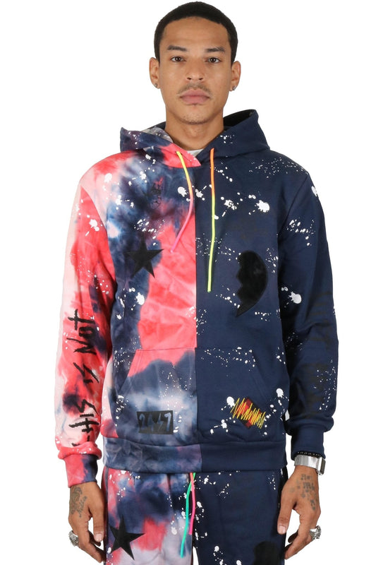 Sudadera con capucha Tie Die granate