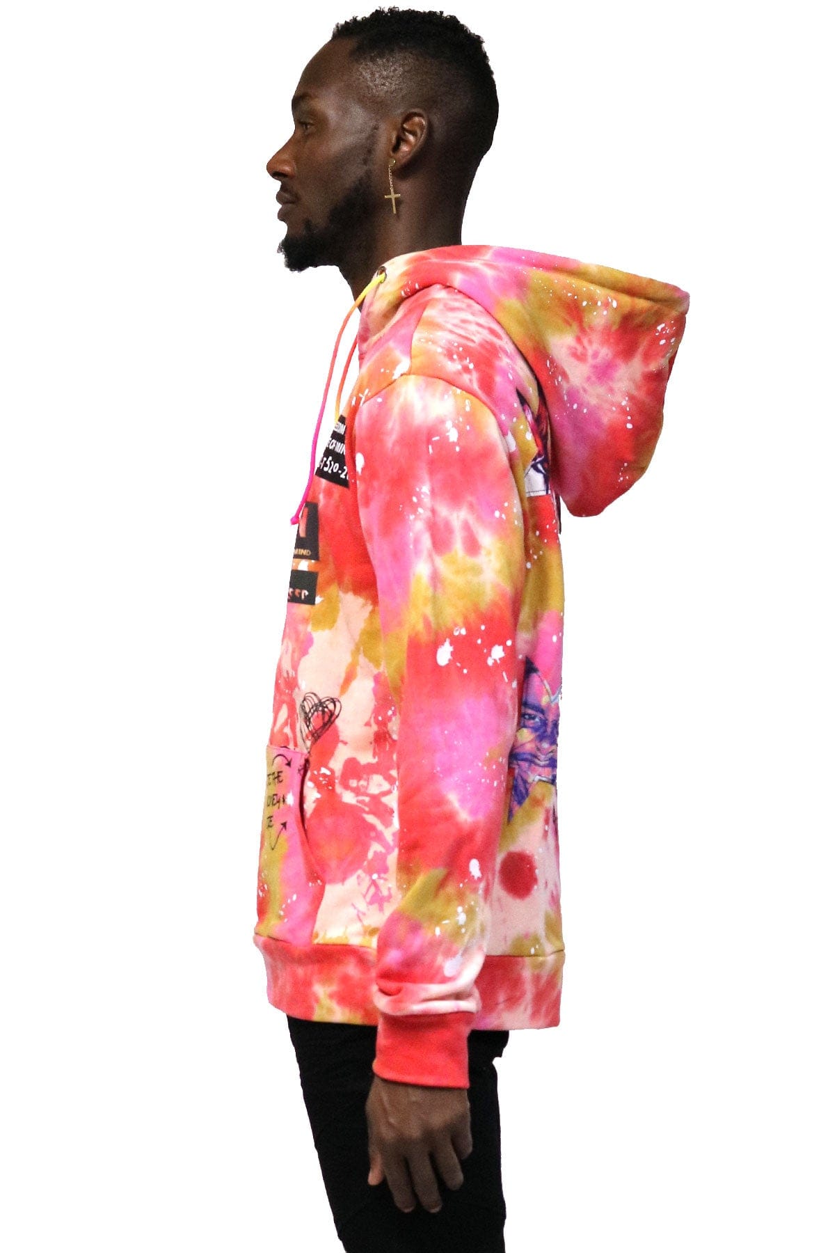 Sudadera con capucha premium con efecto tie dye de Mulberry para hombre