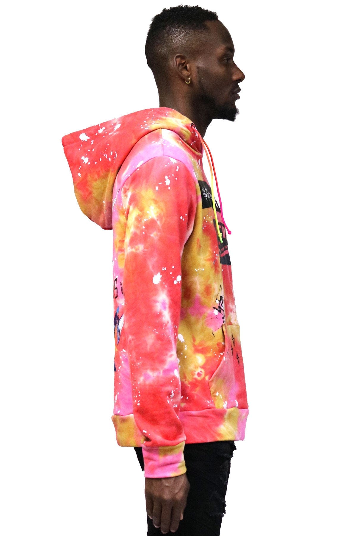 Sudadera con capucha premium con efecto tie dye de Mulberry para hombre