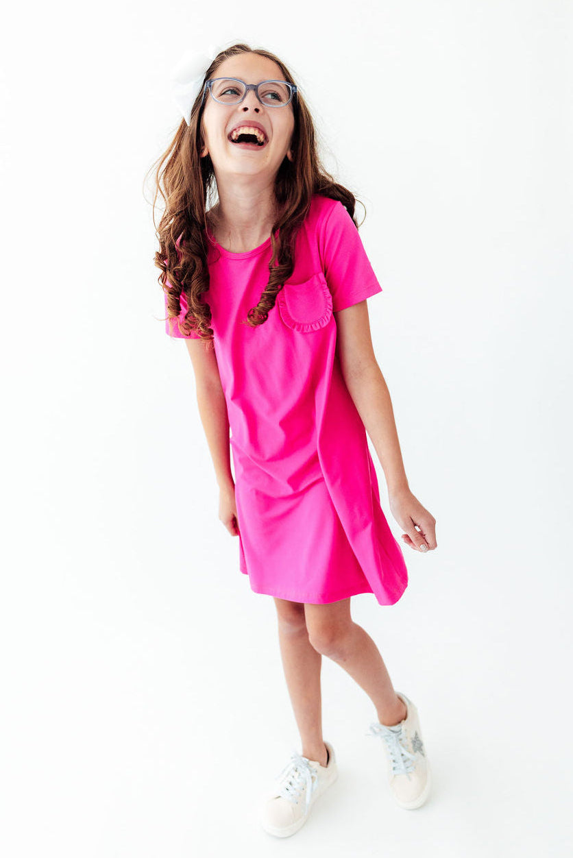 Hot Pink T-Shirt Dress