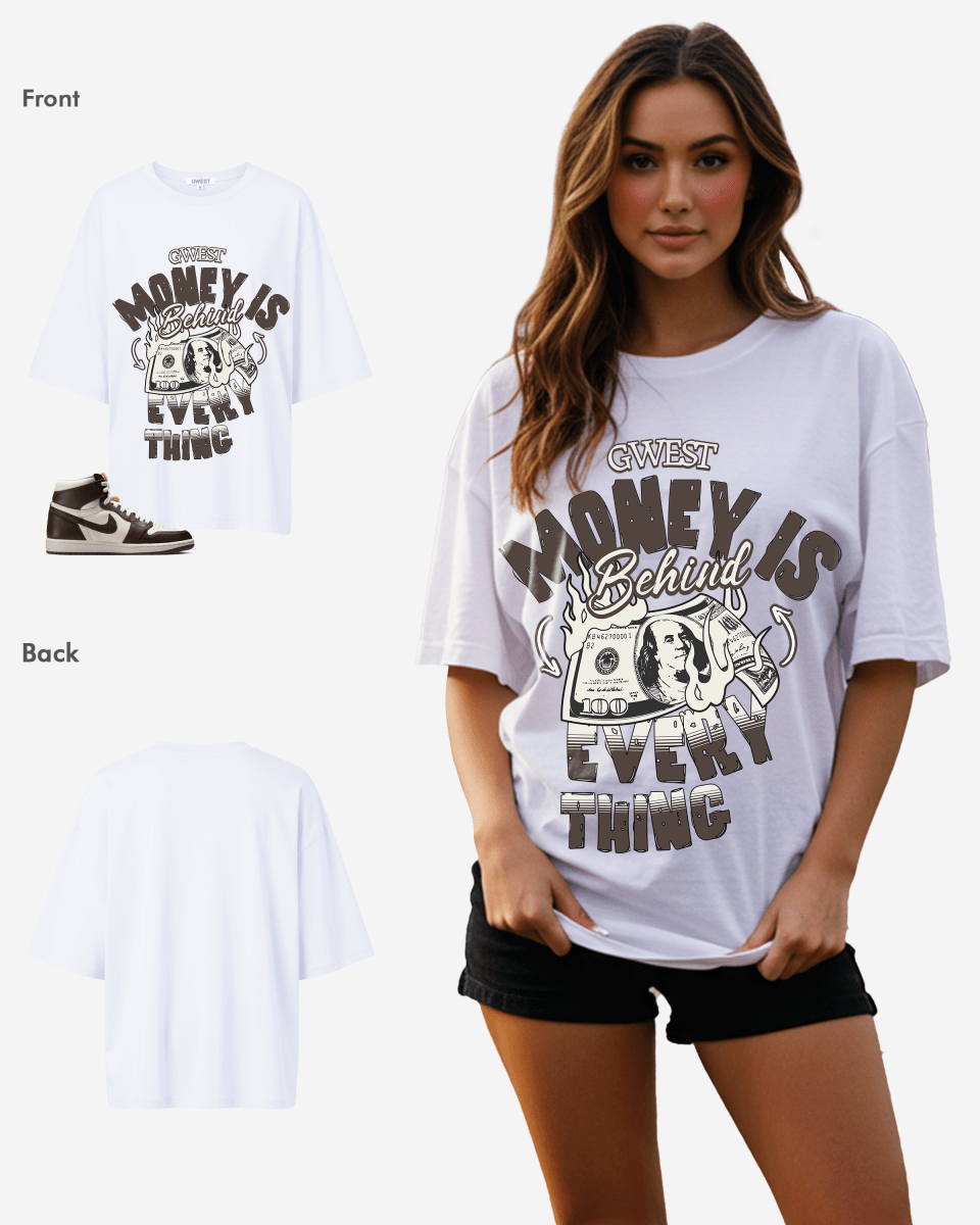 G West Money Is Behind Everything Camiseta Oversize para Mujer