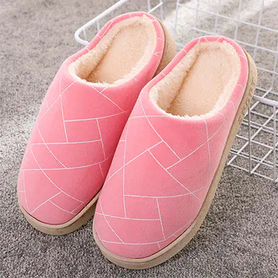 Cozy Plush Geometry Winter Slippers
