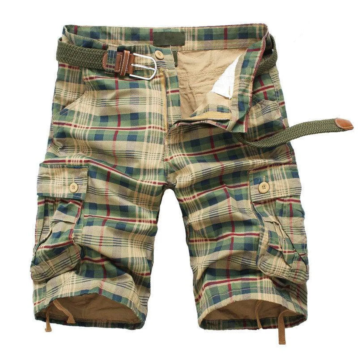 Pantalones cortos cargo con estampado de cuadros
