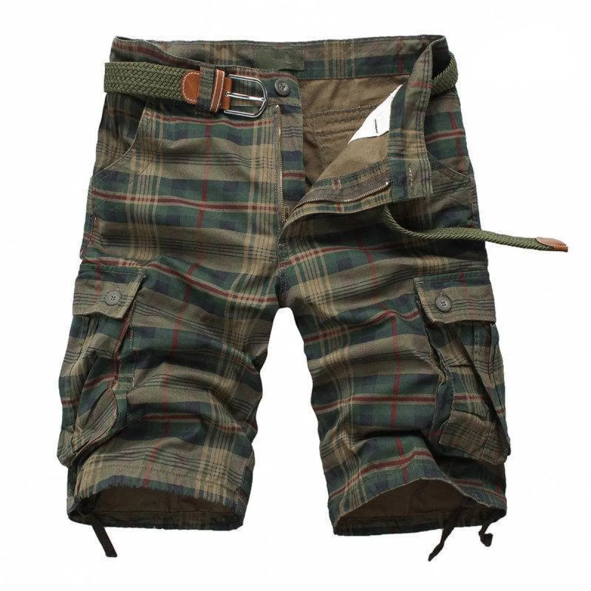 Pantalones cortos cargo con estampado de cuadros