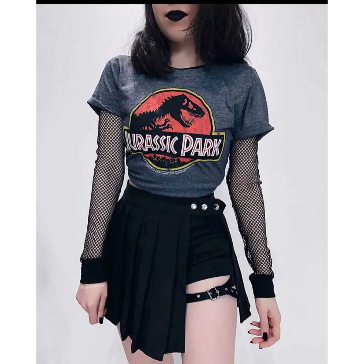 Minifalda gótica plisada – Pantalones cortos de cosplay punk de cintura alta