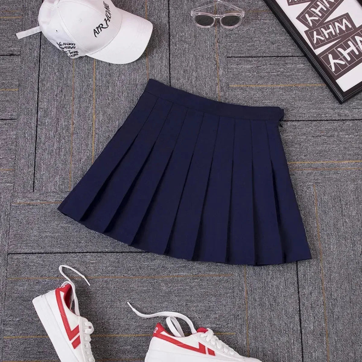 Minifalda plisada de cuadros estilo Harajuku Preppy – Estilo escolar Kawaii