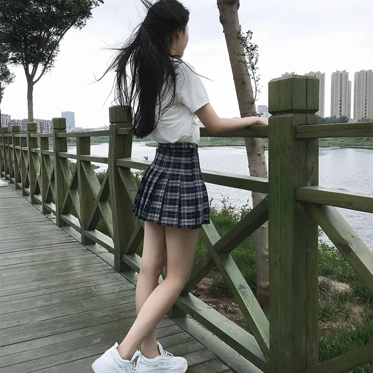Minifalda plisada de cuadros estilo Harajuku Preppy – Estilo escolar Kawaii
