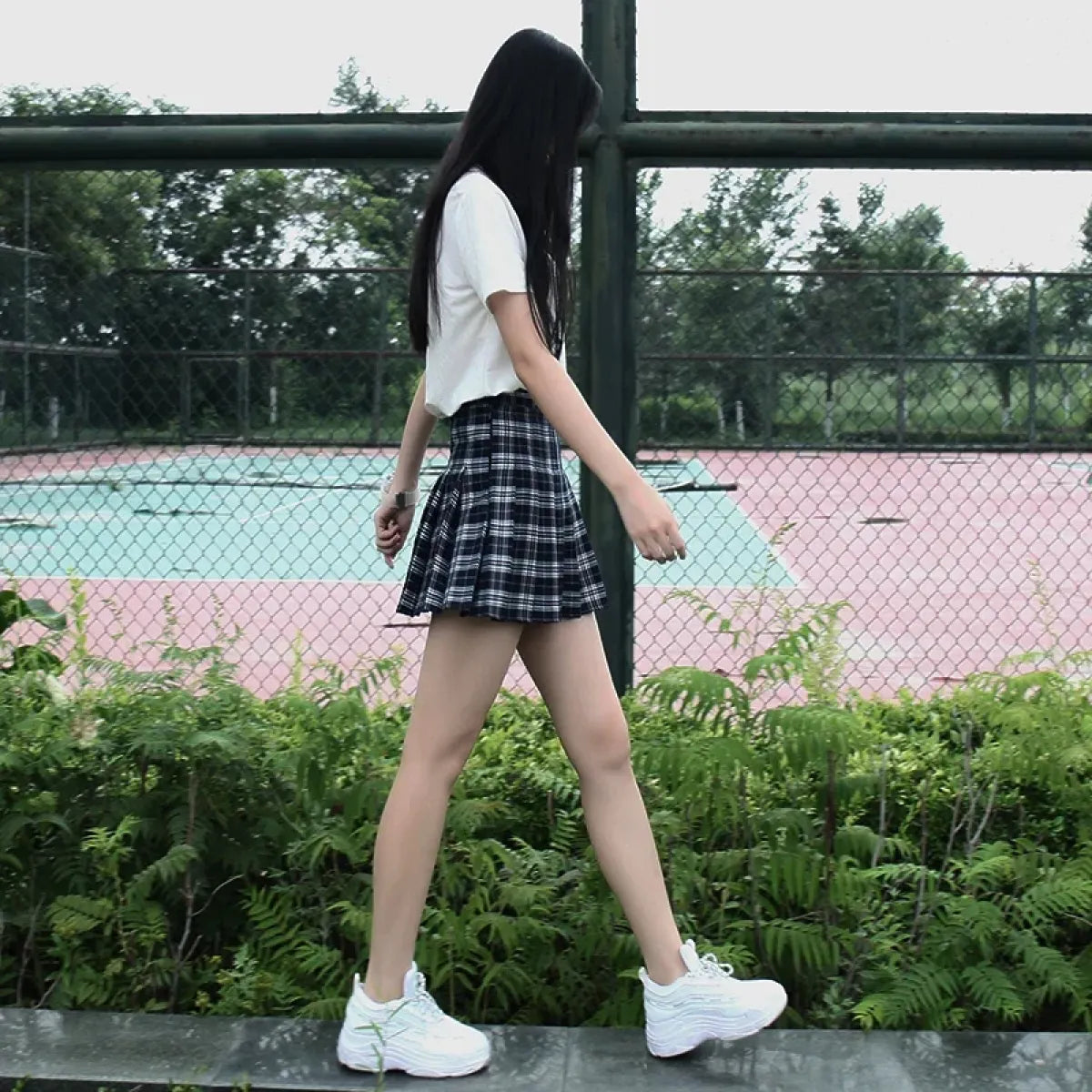 Minifalda plisada de cuadros estilo Harajuku Preppy – Estilo escolar Kawaii