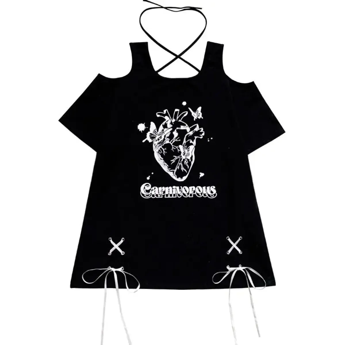 Camiseta con lazo y hombros descubiertos