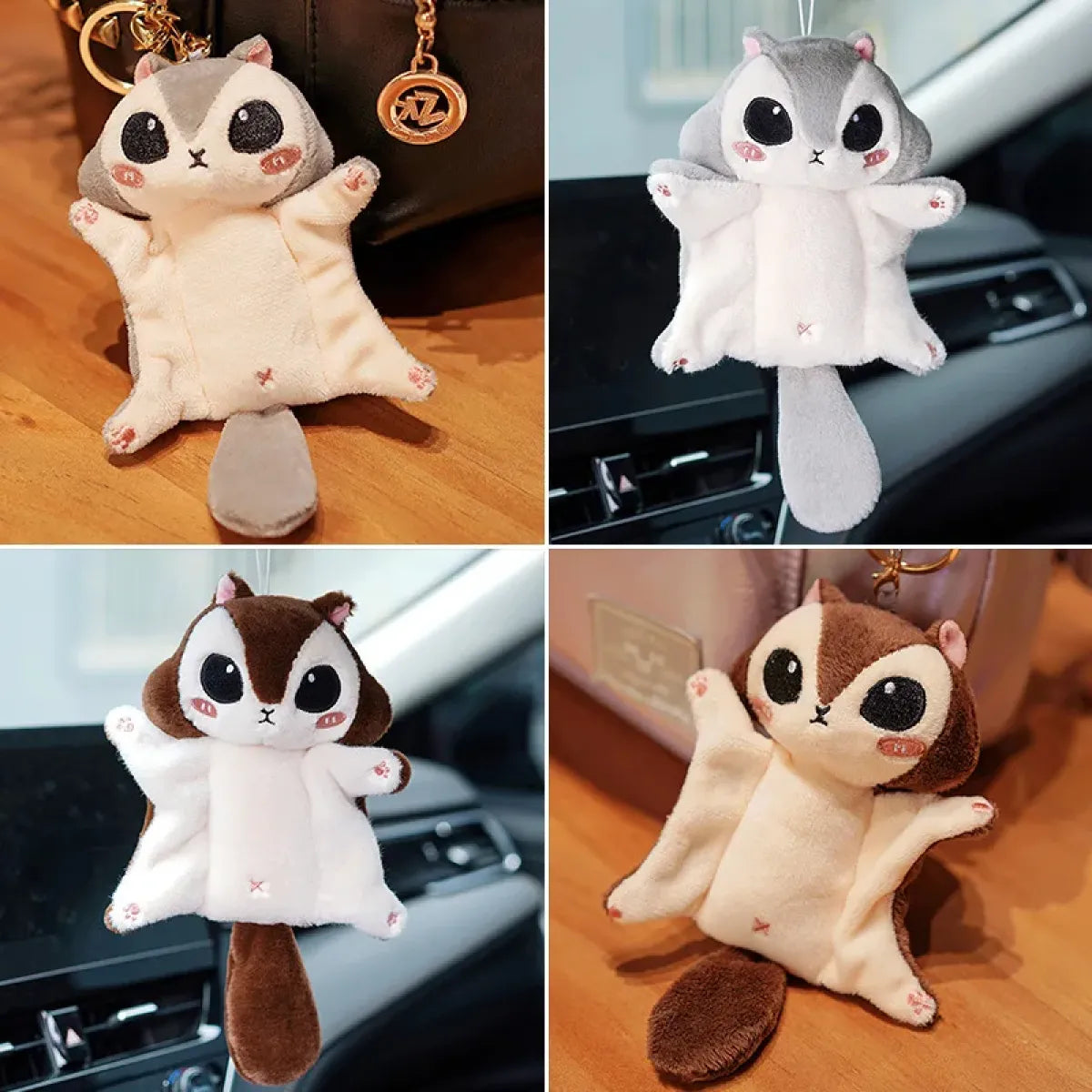 Llavero de peluche de ardilla Kawaii