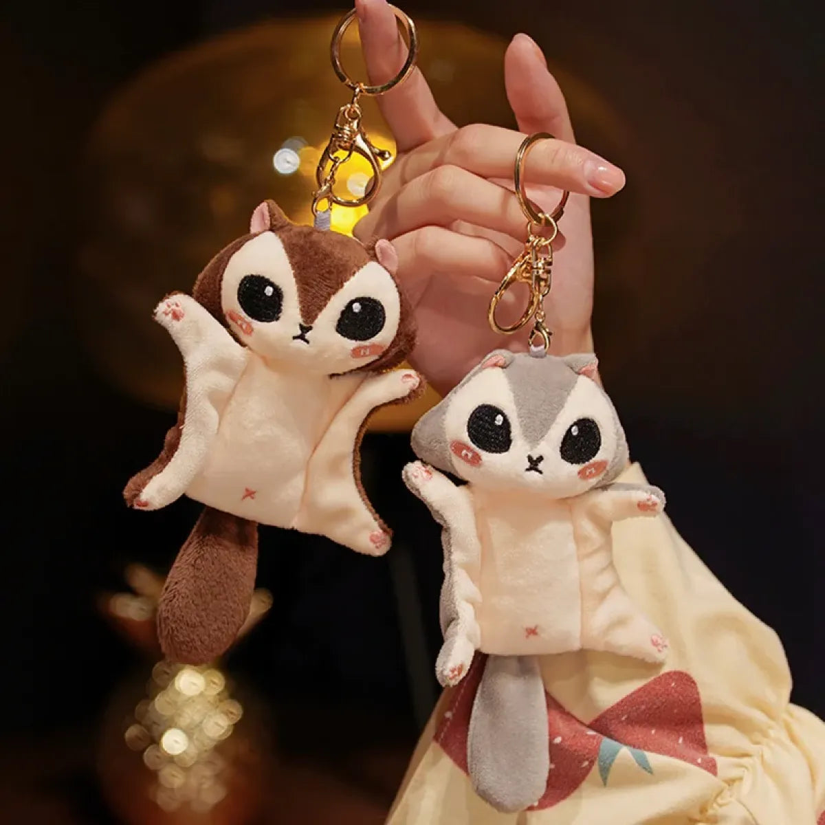 Llavero de peluche de ardilla Kawaii