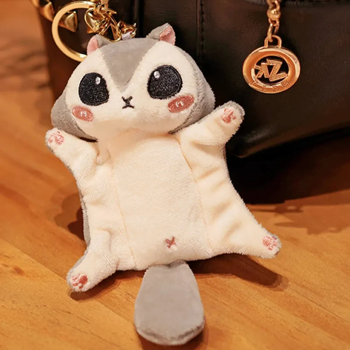 Llavero de peluche de ardilla Kawaii