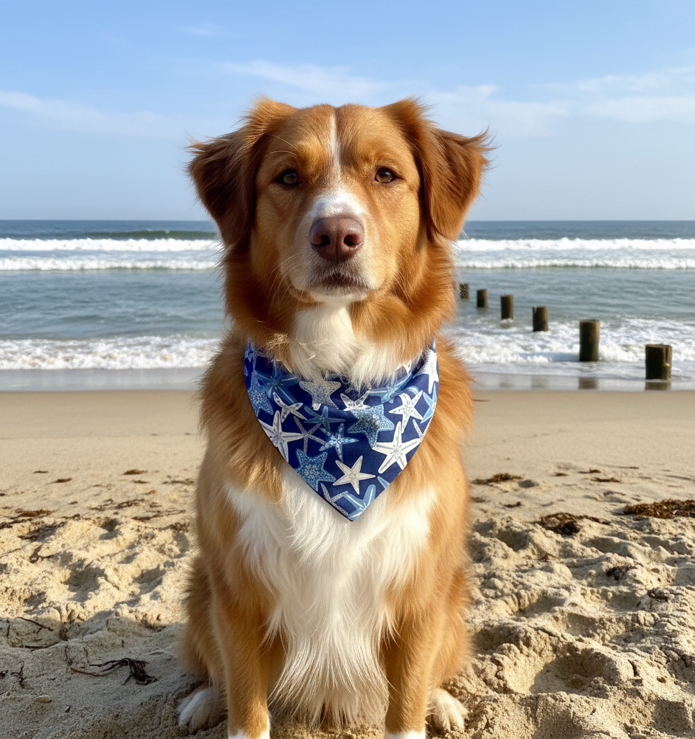 Bandana para perro con forma de estrella de mar