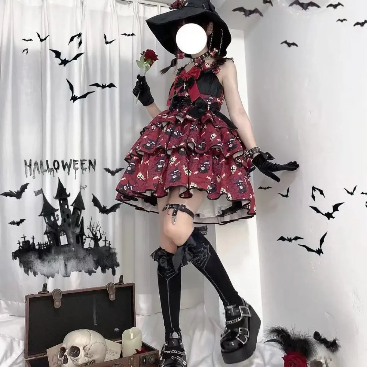 Vestido dulce Lolita con lazo y volantes
