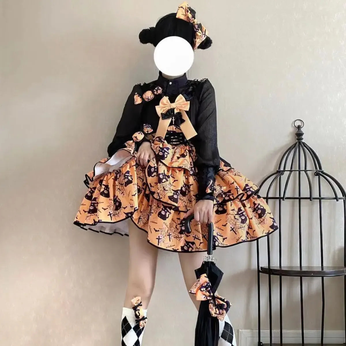Vestido dulce Lolita con lazo y volantes