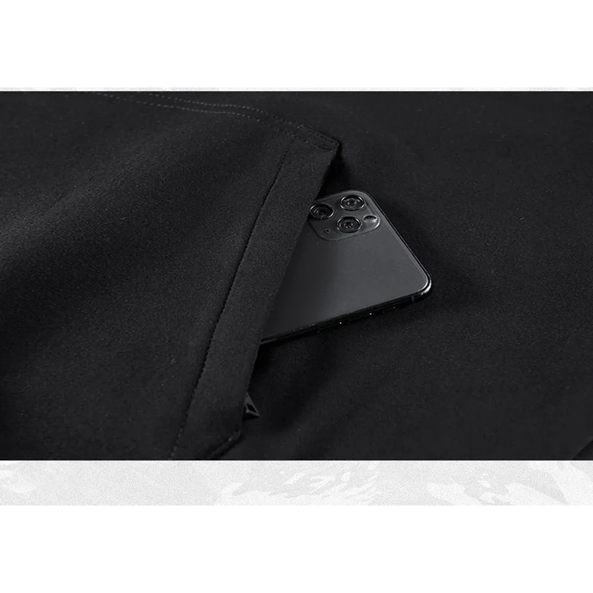 Sudadera con capucha de cuello alto Techwear